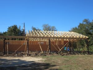 Trusses going up